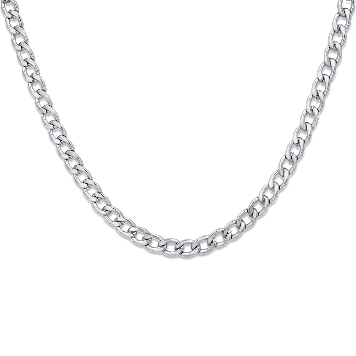 Static Chain Silver 4MM Αλυσίδα λαιμού από ανοξείδωτο ατσάλι 316L